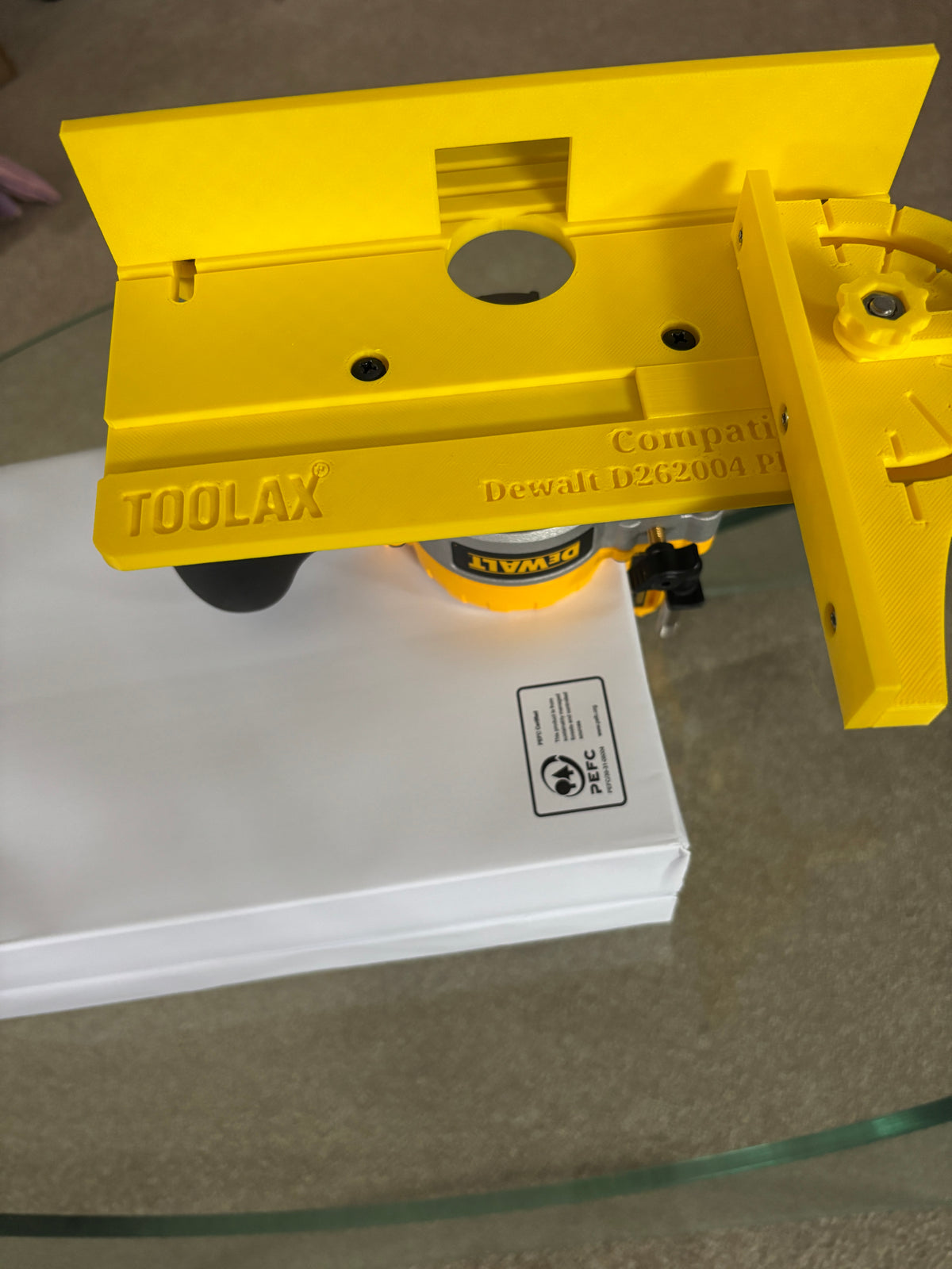 TOOLAX Mini Bench Top Router Table with Angle/Fence Guide for Dewalt DCW604 D26203 D26204 via D262004 Plunge Base