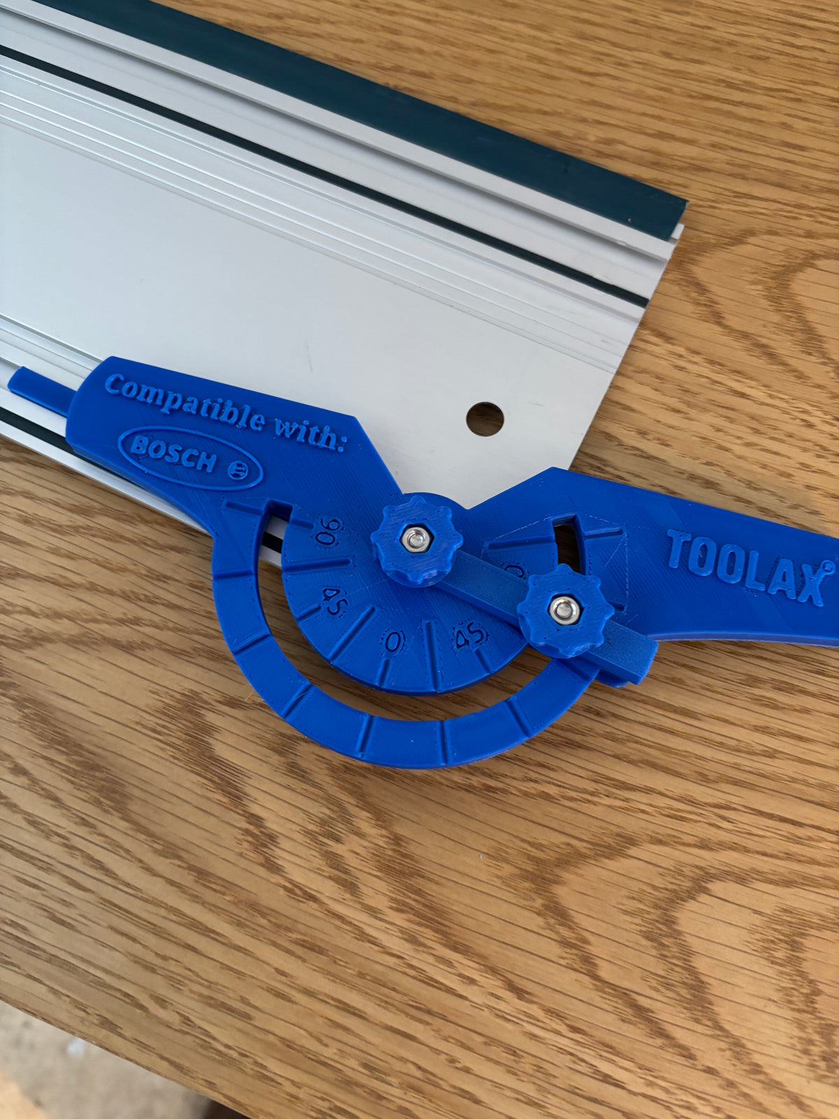 TOOLAX Fully Variable Adjustable Angle Guide Rail Fence Attachment for Bosch Guide Rails