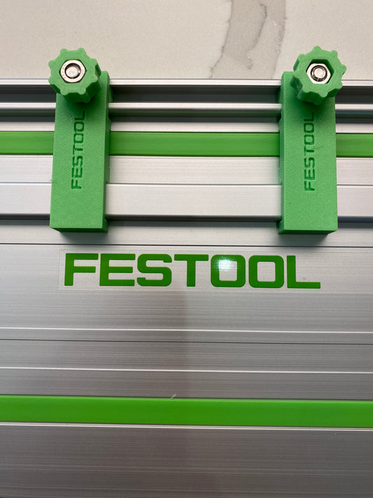 Invalstops / Geleiderailstops / Spoorstops / Terugslagbeveiliging / Herhalende zaagsneden 1 PAAR passend op Festool geleiderail