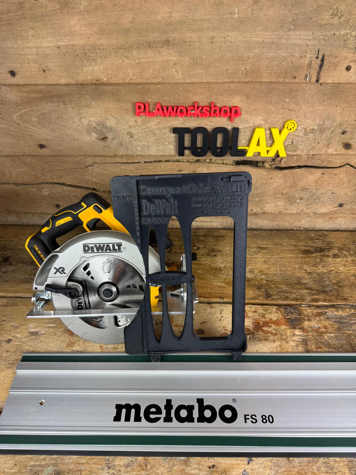 TOOLAX Guide Rail Adapter Base – Cut Perfect 45° & 90° Angles compatible with Dewalt Circular Saws DCS570, DWE575, DCS575, DCS578, DCS573 – Fits Metabo Guide Rail