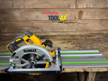 TOOLAX Führungsschienenadapterbasis – Perfekte 45° & 90° Schnitte, kompatibel mit Dewalt Kreissägen DCS570, DWE575, DCS575, DCS578, DCS573 – Passend für Festool Führungsschiene  