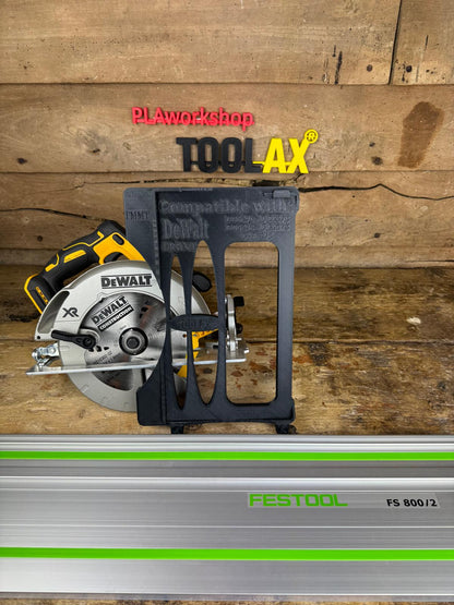 TOOLAX Führungsschienenadapterbasis – Perfekte 45° & 90° Schnitte, kompatibel mit Dewalt Kreissägen DCS570, DWE575, DCS575, DCS578, DCS573 – Passend für Festool Führungsschiene  