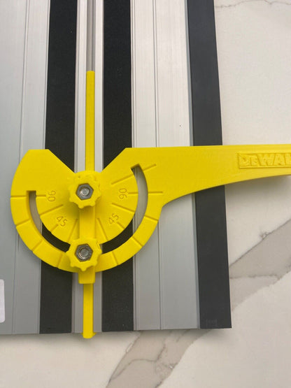 TOOLAX Vollständig verstellbarer Winkelanschlag kompatibel mit Dewalt Führungsschiene