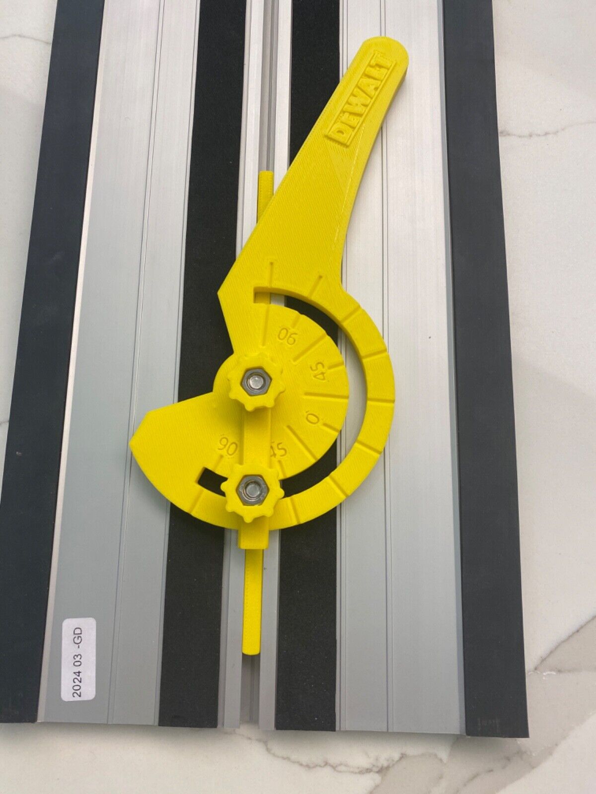 TOOLAX Vollständig verstellbarer Winkelanschlag kompatibel mit Dewalt Führungsschiene
