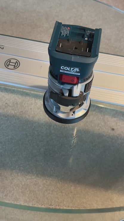 Base plongeante de défonceuse Bosch GKF 18V-25 – Adaptateur pour rail de guidage Bosch