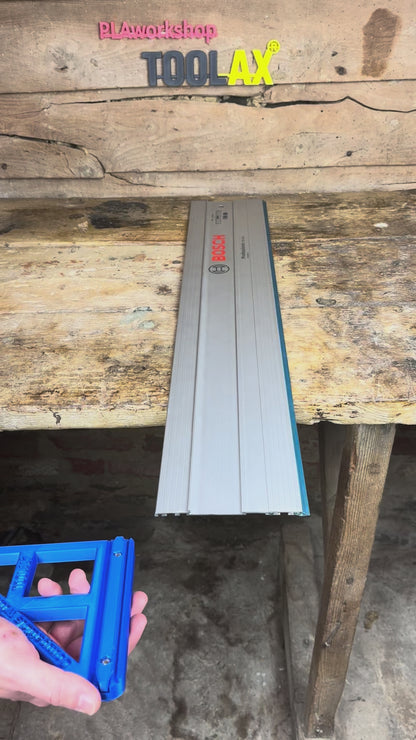 TOOLAX G-Klemme All-in-One + 45&90 Grad Winkelanschlag für Führungsschiene kompatibel mit Bosch