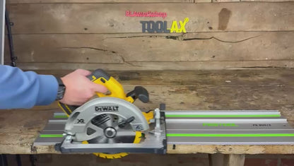 TOOLAX Führungsschienenadapterbasis – Perfekte 45° & 90° Schnitte, kompatibel mit Dewalt Kreissägen DCS570, DWE575, DCS575, DCS578, DCS573 – Passend für Festool Führungsschiene  