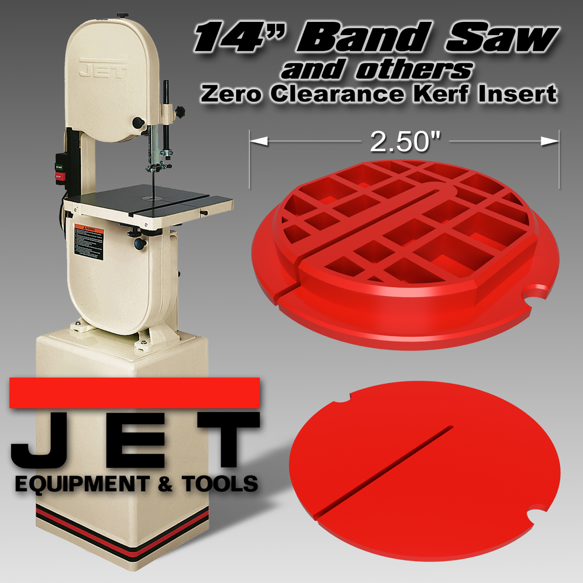 2x TOOLAX Bandsaw Table Insert to fit JET 14" and 16"